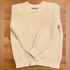 Everlane Texture Cotton Crew Sweater in Bone Size M